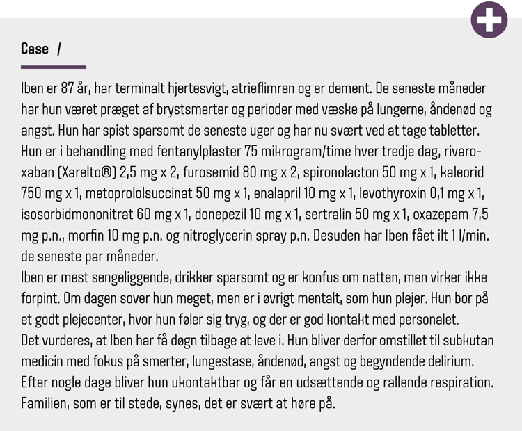 Subkutan behandling hos patienter i palliative forløb